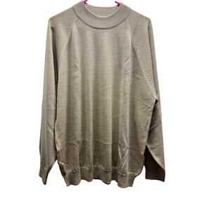 Beige Merino Wool Men's Size XL Acrylic Blend Neutral Pullover Sweater Tagio
